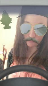 This Snapchat lens recognized my face and turned me into driver with a distinctive mustache. 